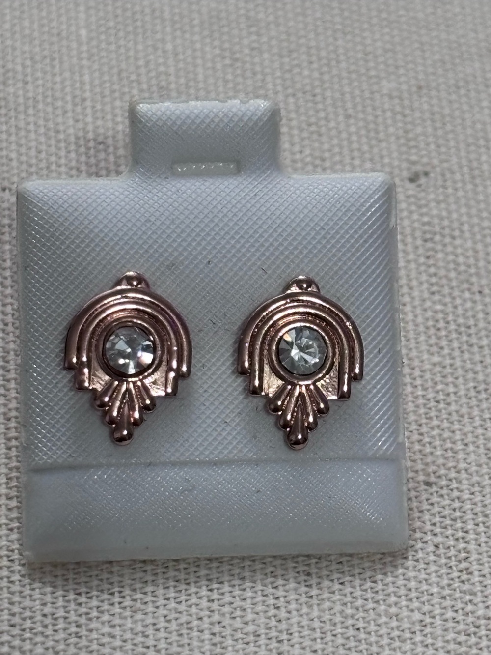 Rose Gold Tone Crystal Accent Stud Earrings for Women